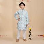 Lively, intricate abstract print traditional ethnic Kids Kurta