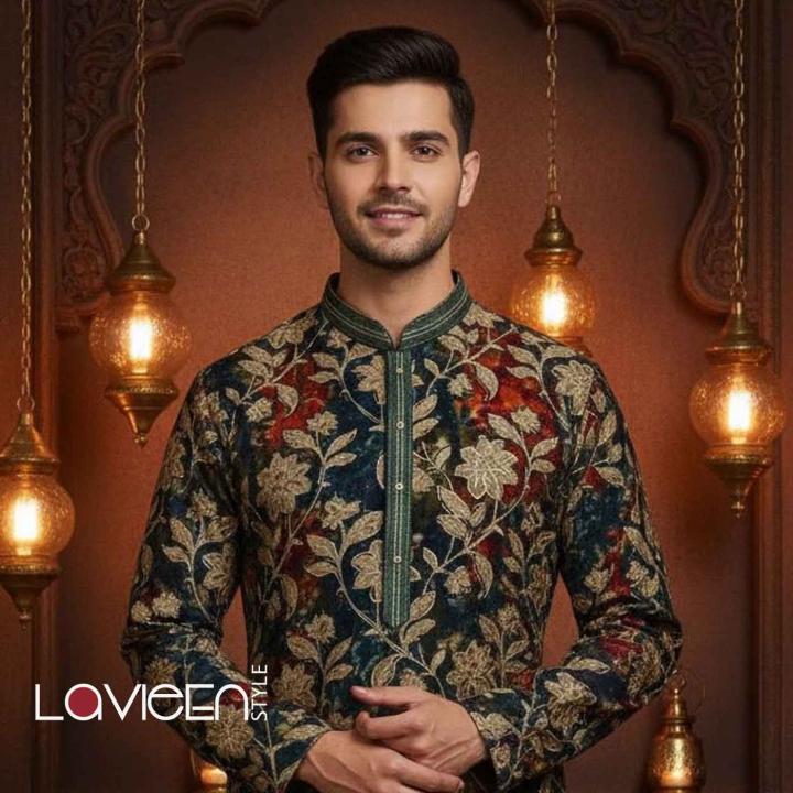 Luxurious modal fabric Kurta, red and green, drapes with an unparalleled softness