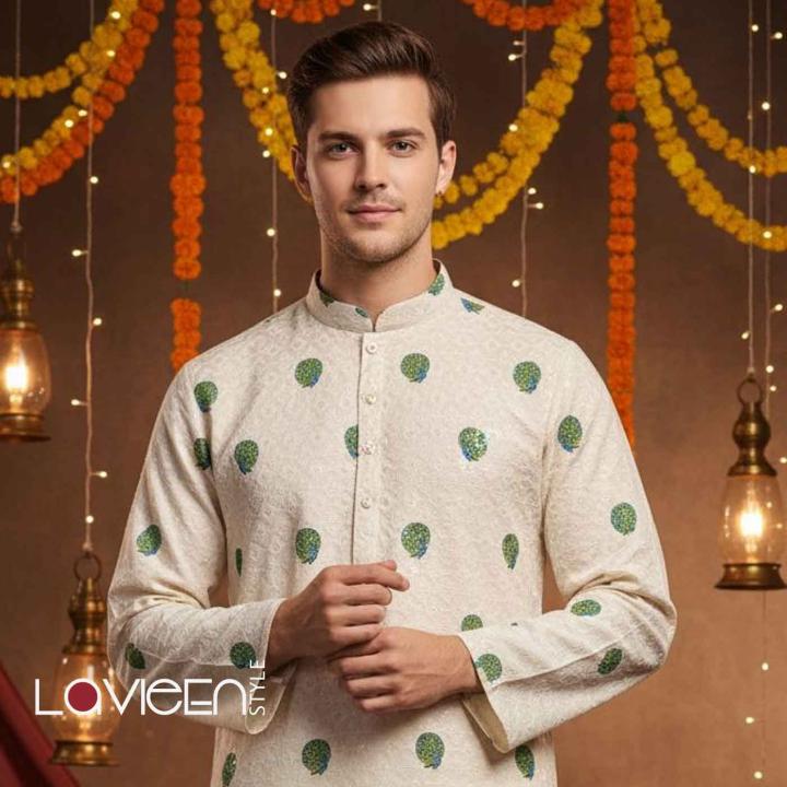 Luxuriously soft modal men’s kurta, artistry of tradition, whisper of modernity